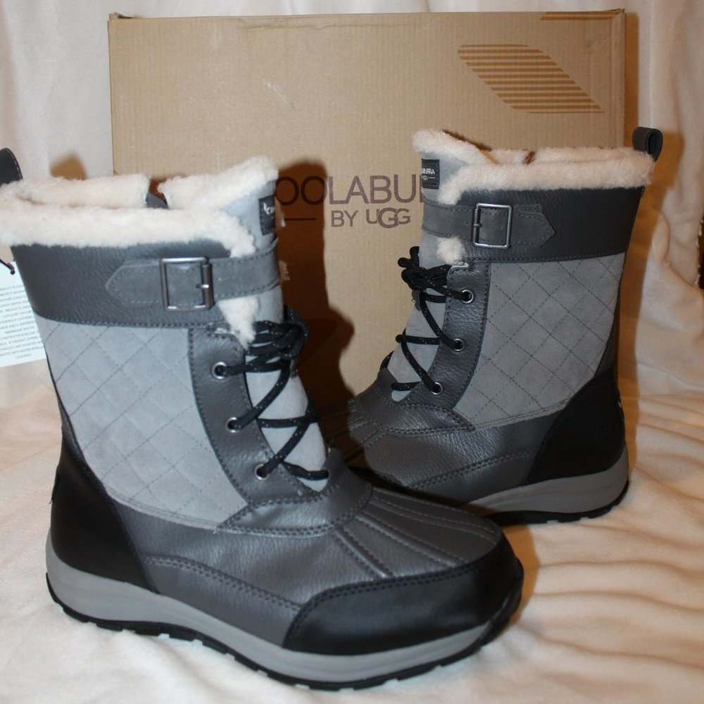 NIB UGG KOOLABURRA IMREE MOTO‎ SNOW WINTER BOOTS GRAY
